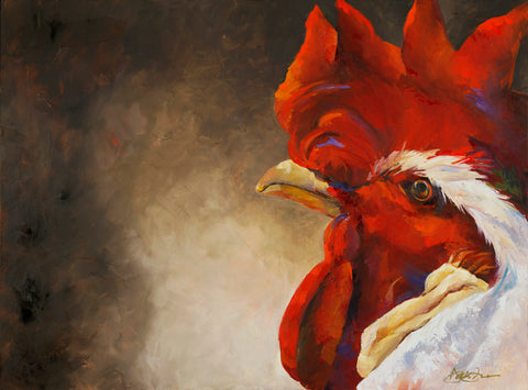 "Chignon: A Bad Rooster", 30 x 40 x 2 inches