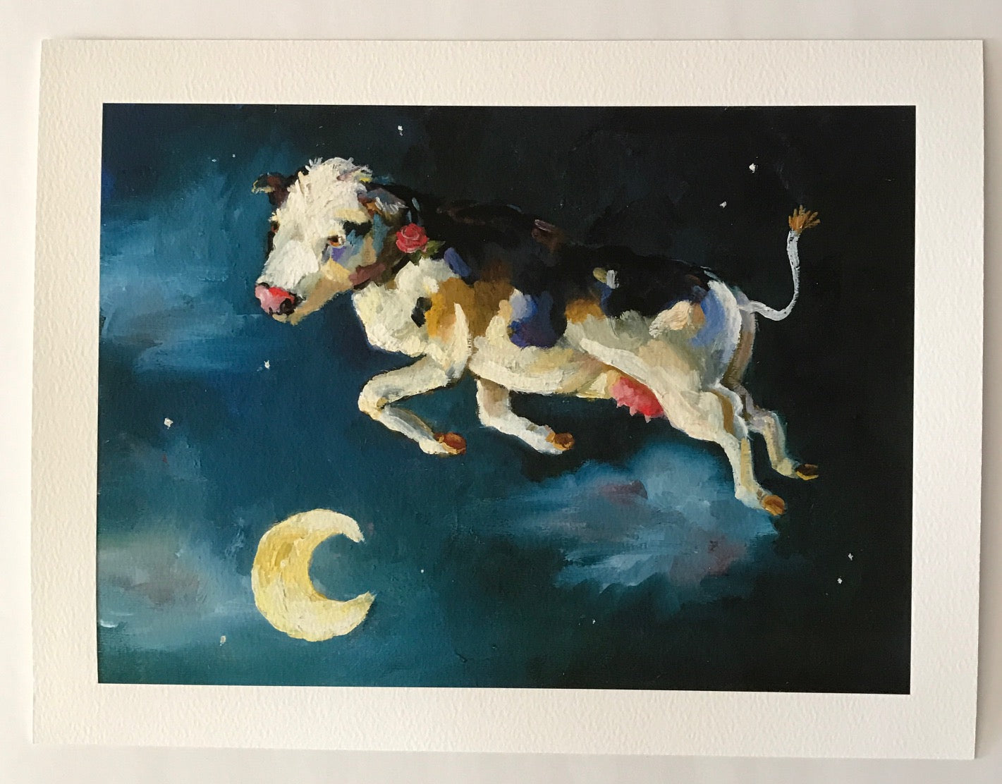 "The Cow Jumped....", 9 x 12 inches
